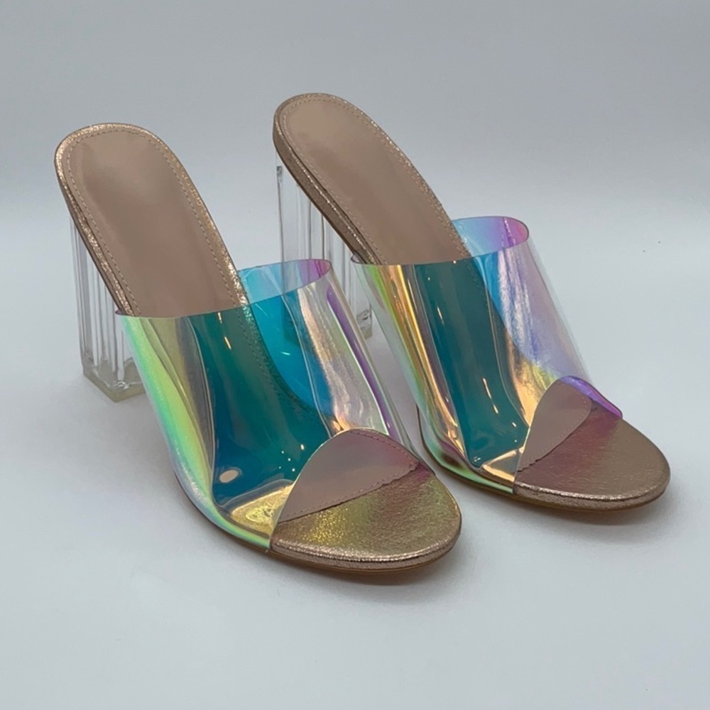 MissHeel Women’s Sexy shimmer mules gold